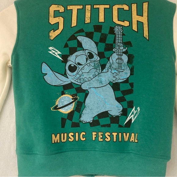 Disney Stitch Kids Toldder Jacket Green/White Sz XS - Picture 8 of 14